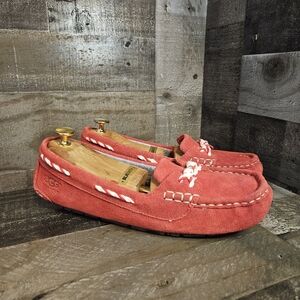 Ugg Australian Genoa Suede Fur Lined Women’s Size 9 Red Moccasins